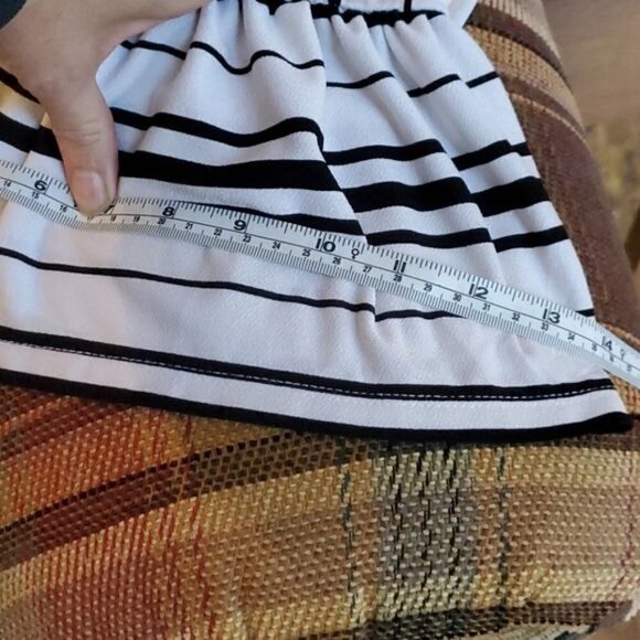 LAST CHANCE Worthington White Black Striped Sz PL Blouse Tunic w Flared 3/4 Slv - Picture 5 of 9